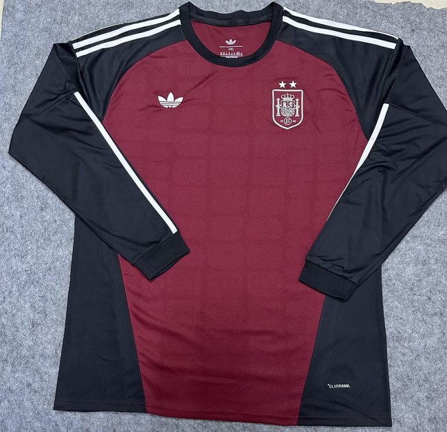 with 2 Stars Long Sleeve Fan Version 2026 Spain Red Goalkeeper Soccer Jersey España Camisetas de Futbol