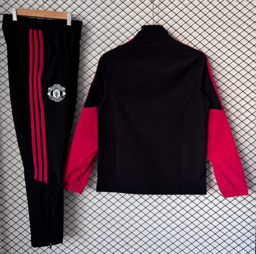 2026-2027 Manchester United Black/Red Soccer Tracksuit Jacket Football Jacket and Pants