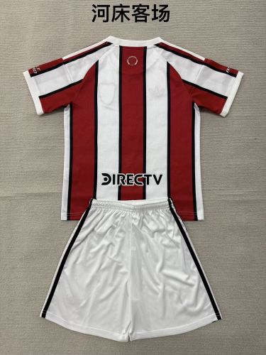 Youth Uniform Kids Kit 2026-2027 River Plate Away Soccer Jersey Shorts Child Football Set