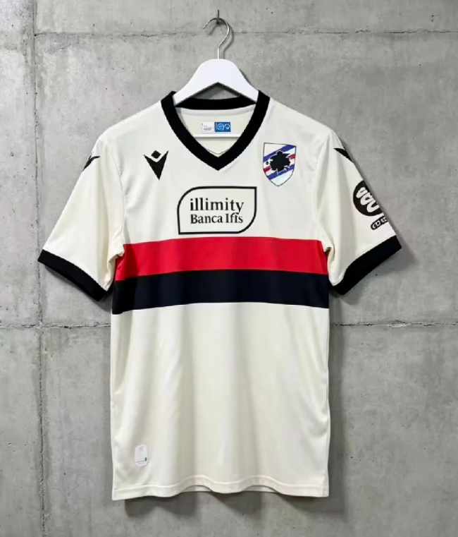 Fans Version 2026-2027 Sampdoria Away White Soccer Jersey Football Shirt