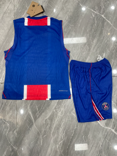 Player Version Youth Uniform 2026-2027 PSG Home Soccer Training Vest and Shorts Football Kits