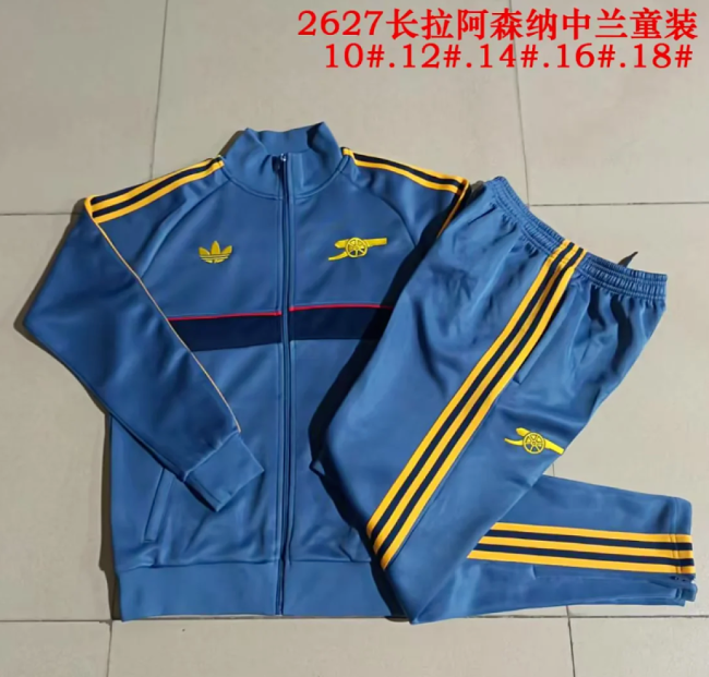 Youth 2026-2027 Arsenal Blue Soccer Training Jacket and Pants Football Tracksuit