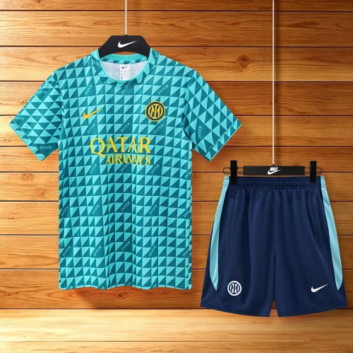 Adult Uniform 2026-2027 Inter Milan Green Soccer Training Jersey and Shorts Football Kits
