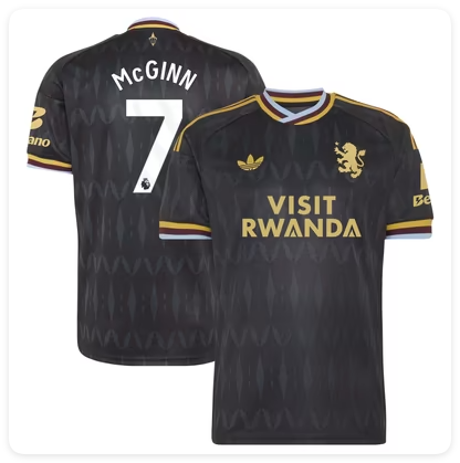 Player Version 2026-2027 Aston Villa MCGINN 7 Away Black Football Shirt Soccer Jersey