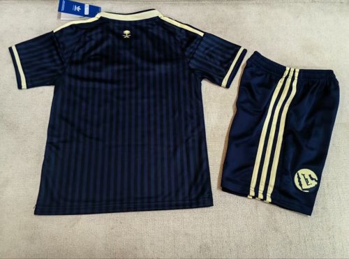 Youth Uniform Kids Kit 2026-2027 Al Nassr Away Dark Blue Soccer Jersey Shorts Riyadh Victory Child Football Set