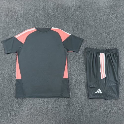 Adult Uniform 2026-2027 Real Madrid Dark Grey/Pink Soccer Training Jersey and Shorts Football Kits