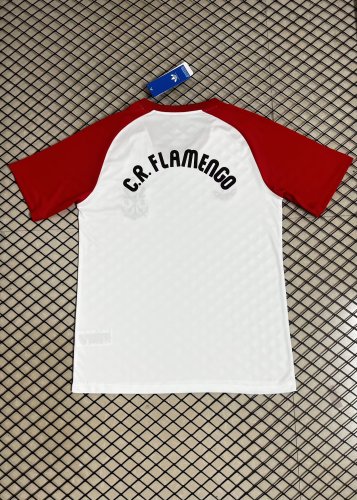 Fan Version 2026-2027 Flamengo White/Red Soccer Pre-match Jersey Football Shirt