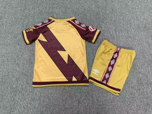 with LALIGA Patch Youth Uniform Kids Kit 2026-2027 Rayo Vallecano Third Away Soccer Jersey Shorts Child Football Set