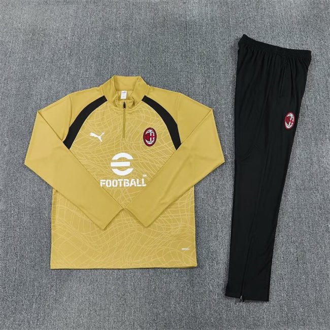 2026-2027 Ac Milan Gold Soccer Training Sweater Jacket Football Jacket and Pants