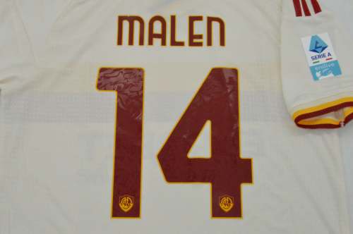 with All Sponor Logos+Serie A Patch Fan Version 2026-2027 As Roma MALEN 14 Away Soccer Jersey Football Shirt