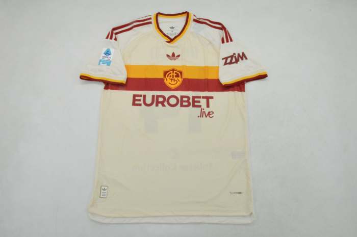 with All Sponor Logos+Serie A Patch Fan Version 2026-2027 As Roma MALEN 14 Away Soccer Jersey Football Shirt