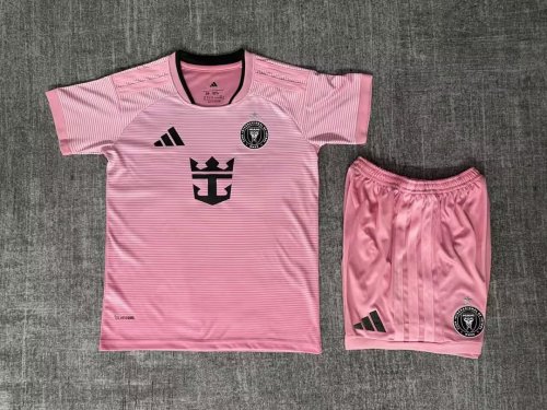 Youth Uniform Kids Kit 2026-2027 Inter Miami Home Soccer Jersey Shorts Child Football Set