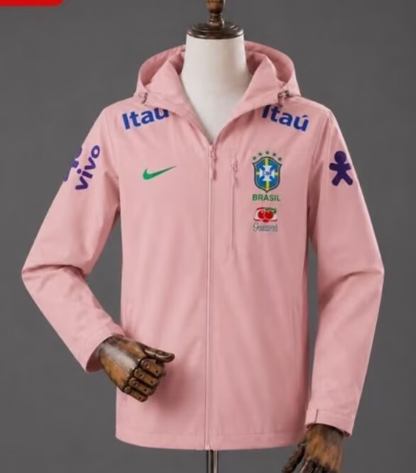 2026 Brazil Pink Soccer Windbreaker Jacket Football Jacket