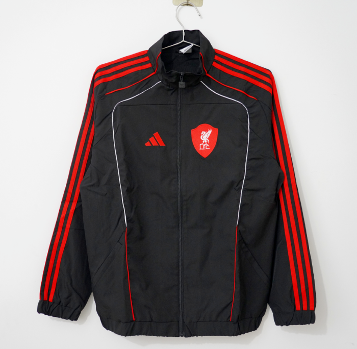 2026-2027 Liverpool Black/Red Soccer Windbreaker Jacket Football Jacket