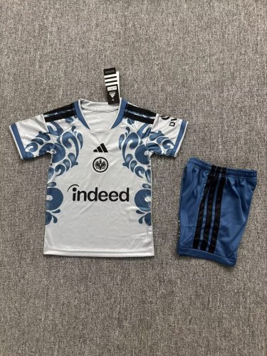 Youth Uniform Kids Kit 2026-2027 Eintracht Frankfurt Third Away Soccer Jersey Shorts Child Football Set