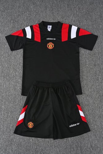 Adult Uniform 2026-2027 Manchester United Black EQT Shirts Soccer Training Jersey and Shorts Football Kits