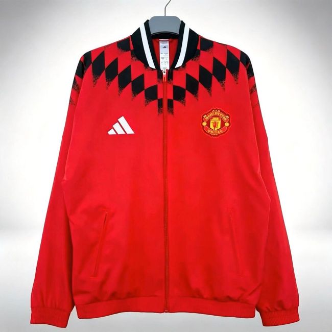 2025-2026 Manchester United Red Retro Model Soccer Windbreaker Jacket Football Jacket