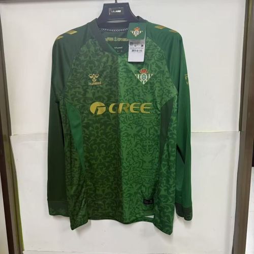 Long Sleeve Fan Version 2026-2027 Real Betis UCL Version Away Green Soccer Jersey Football Shirt