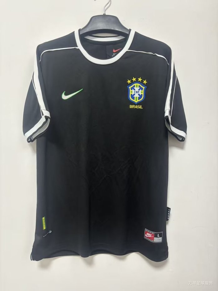 Retro Jersey 1998 Brazil Black Soccer Jersey Vintage Brasil Football Shirt