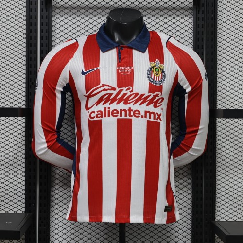 Player Version Long Sleeve 2026-2027 Chivas Home Soccer Jersey Football Shirt