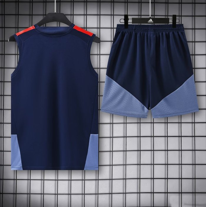 Adult Uniform 2026-2027 Bayern Munich Dark Blue Soccer Training Vest and Shorts Football Kits