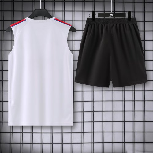 Adult Uniform 2026-2027 PSG White Soccer Training Vest and Shorts Football Kits