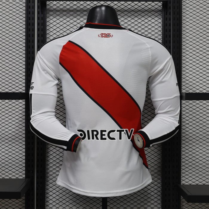 with Sponor Logo Long Sleeve Player Version 2026-2027 River Plate Home Soccer Jersey Football Shirt
