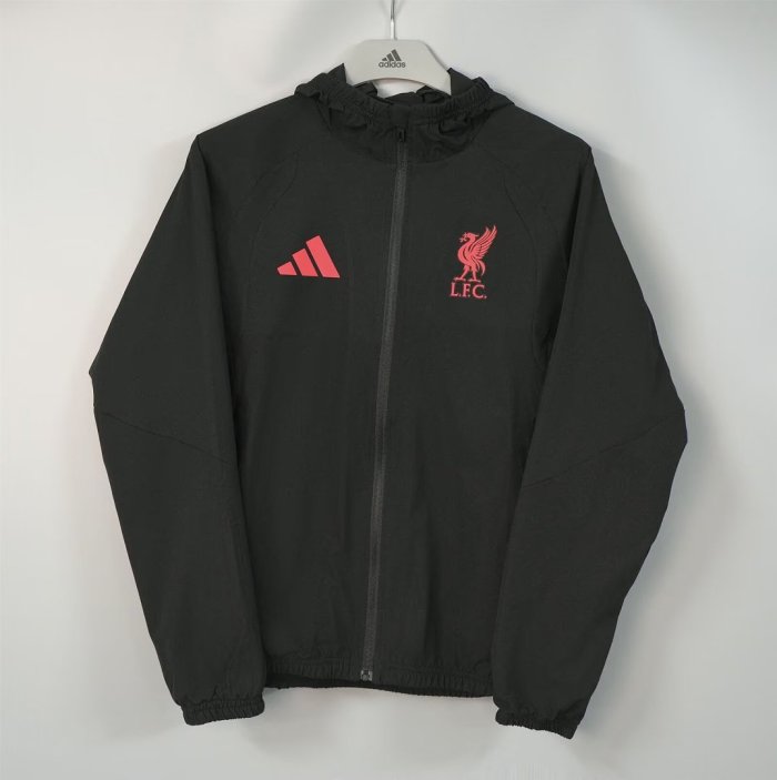 2026 Liverpool Black Soccer Windbreaker Jacket Football Jacket