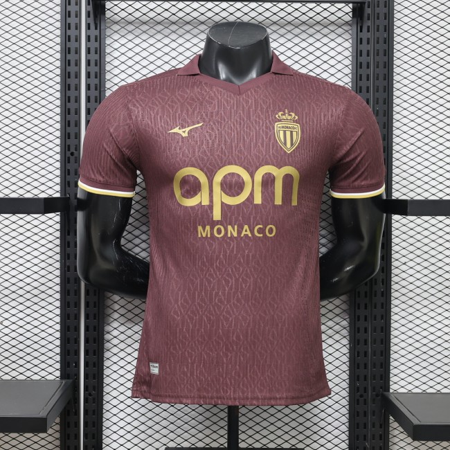 Player Version 206-2027 AS Monaco Away Maroon Soccer Jersey Football Shirt