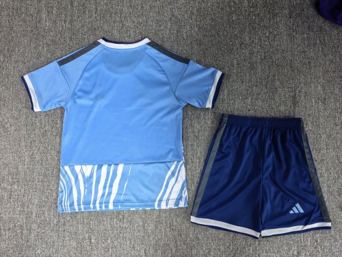 Youth Uniform Kids Kit 2026-2027 Nottingham Forest Third Away Blue Soccer Jersey Shorts Child Football Set