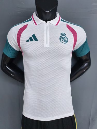 without Sponor Logo Player Version 2026-2027 Real Madrid White/Green Soccer Jersey Real Football Shirt