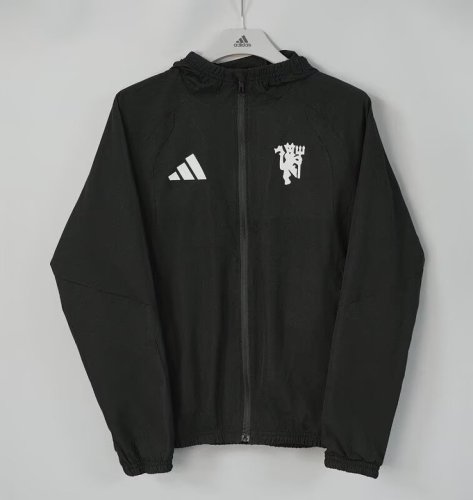 2026-2027 Manchester United Black Soccer Windbreaker Jacket Football Jacket