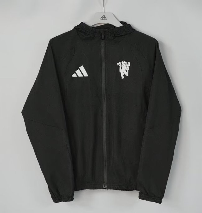 2026-2027 Manchester United Black Soccer Windbreaker Jacket Football Jacket