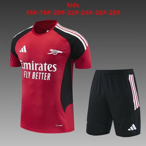 Youth Uniform Kids Kit 2026-2027 Arsenal Red/Black Soccer Training Jersey Shorts Child Football Set