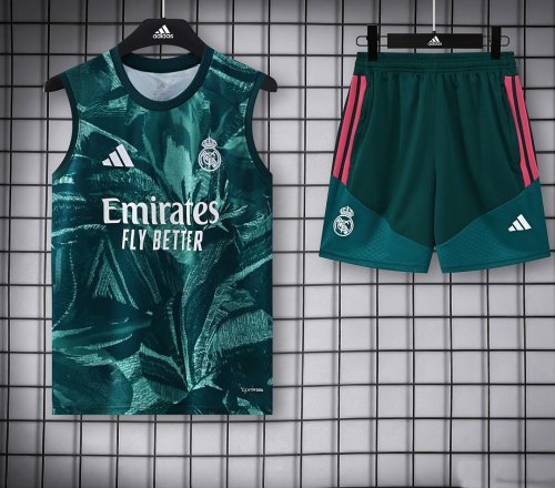Adult Uniform 2026-2027 Real Madrid Green Soccer Training Vest and Shorts Football Kits