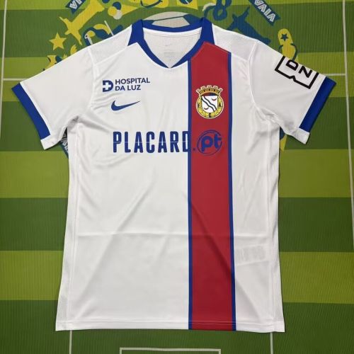 Fan Version 2026-2027 F.C. Alverca Away White Soccer Jersey Football Shirt