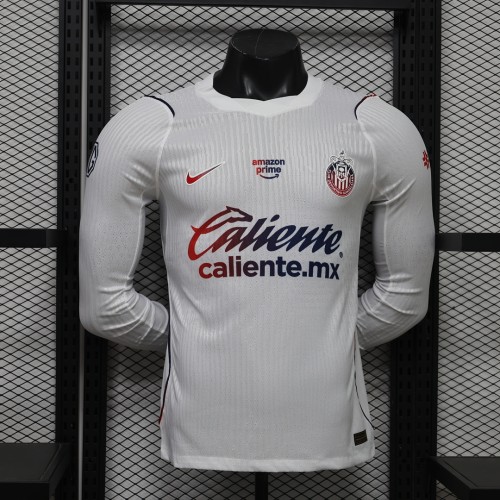 Player Version Long Sleeve 2026-2027 Chivas Away White Soccer Jersey Football Shirt