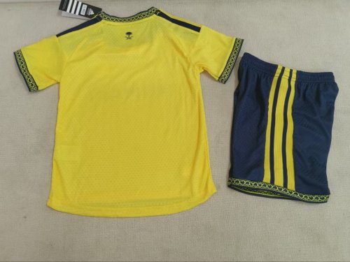 Player Version Youth Uniform Kids Kit 2026-2027 Al Nassr Home Soccer Jersey Shorts Riyadh Victory Child Football Set