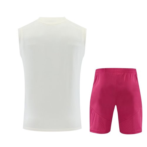 Adult Uniform 2026-2027 Real Madrid White/Pink Soccer Training Vest and Shorts Football Kits