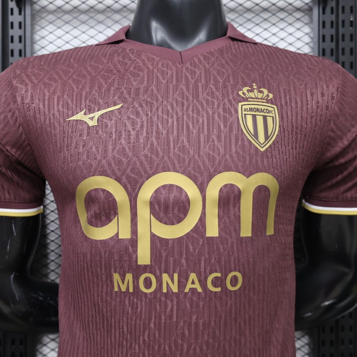 Player Version 206-2027 AS Monaco Away Maroon Soccer Jersey Football Shirt