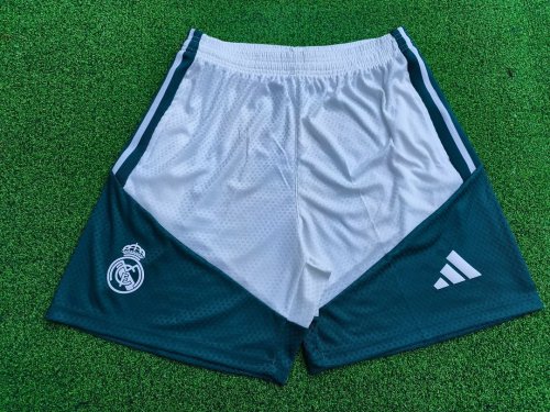 Player Version 2026-2027 Real Madrid White/Green Soccer Training Shorts Football Shorts