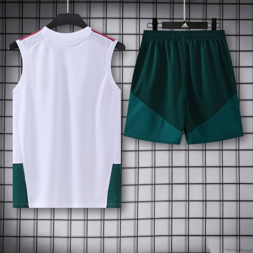 Adult Uniform 2026-2027 Real Madrid White/Green Soccer Training Vest and Shorts Football Kits
