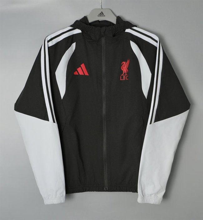 2026-2027 Liverpool Black/White Soccer Windbreaker Jacket Football Jacket