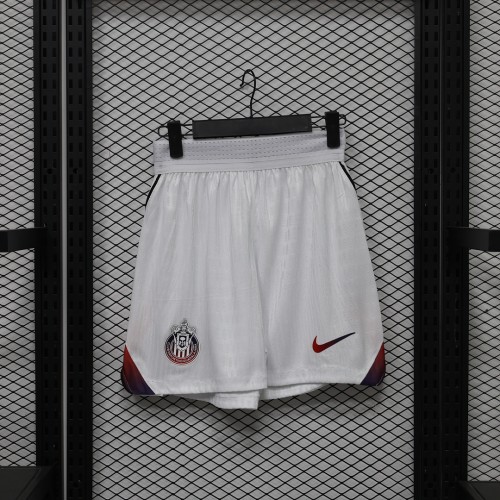 Player Version 2026-2027 Chivas Away White Soccer Shorts Football Shorts