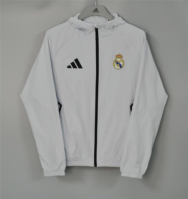 2026 Real Madrid Grey Soccer Windbreaker Jacket Football Jacket