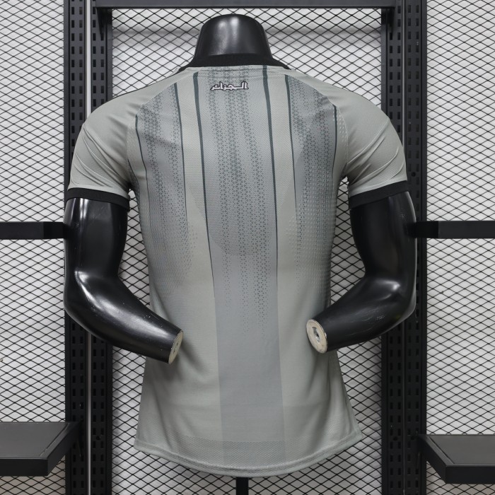 with 2 Stars Player Version 2026 Algeria Grey Special Edition Soccer Jersey Football Shirt