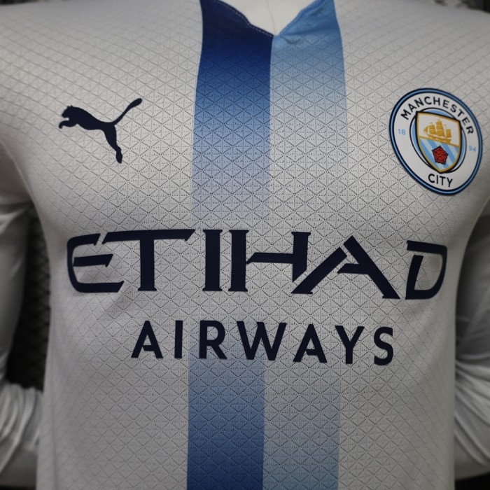 Long Sleeve Player Version 2026-2027 Manchester City Away White Soccer Jersey Man City Football Shirt