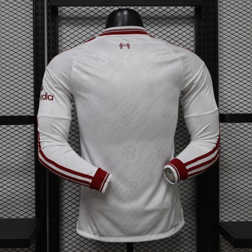 Long Sleeve Player Version 2026-2027 Liverpool Away White Soccer Jersey Football Shirt