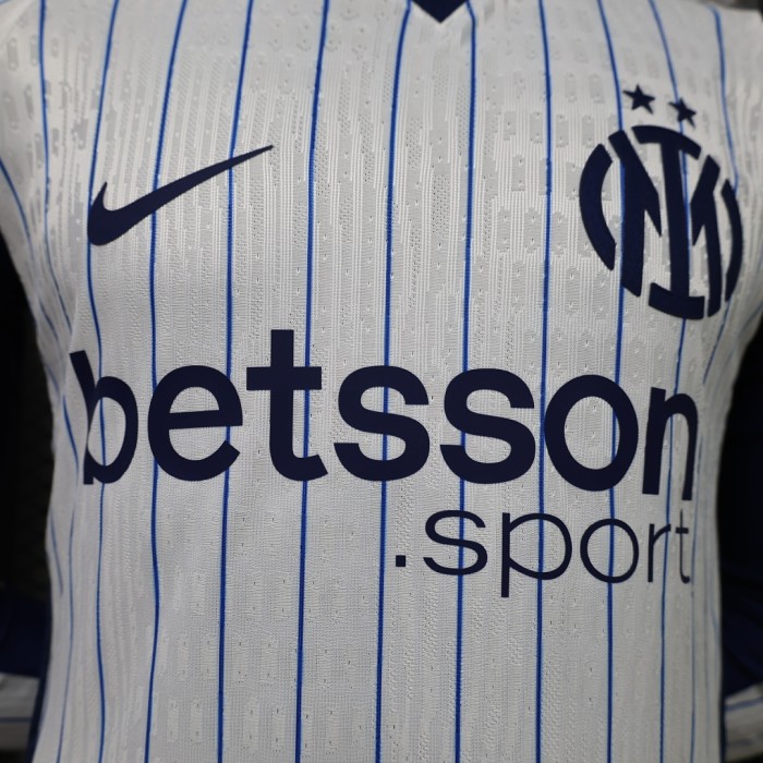 Long Sleeve Player Version 2026-2027 Inter Milan Away White Soccer Jersey Football Shirt