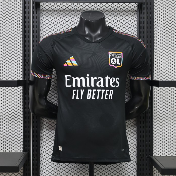 Player Version 2026-2027 Lyon Third Away Black Soccer Jersey Olympique Lyonnais Football Shirt